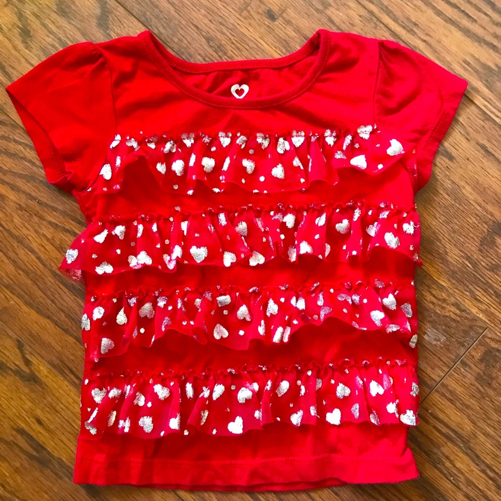 3T Girl’s Frilled Heart Shirt ♥️